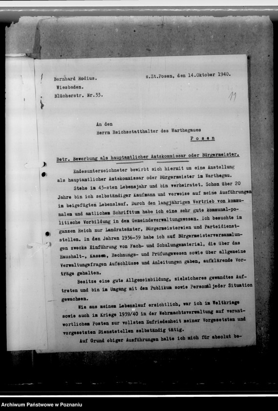 Obraz 15 z jednostki "Strengert, Rudolf und Rodius, Bernhard - Bewerbung als Amtskommissar"