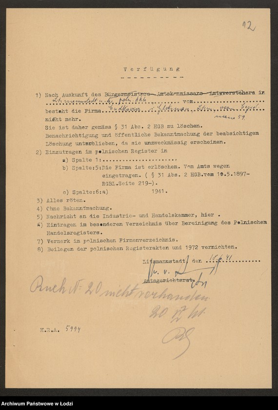 Obraz 14 z jednostki "Ludkowicz i Gliksman – sprzedaż towarów manufakturowych"