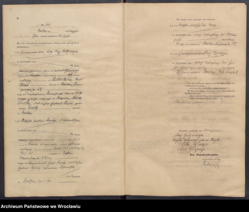 image.from.unit.number "Heiraths-Haupt-Register Breslau II 1913 Band 4"