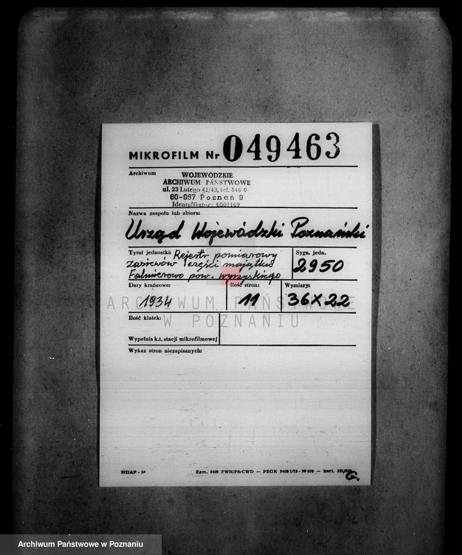 Obraz 2 z jednostki "Rejestr pomiarowy zasiewów części majątku Falmierowo powiatu wyrzyskiego"