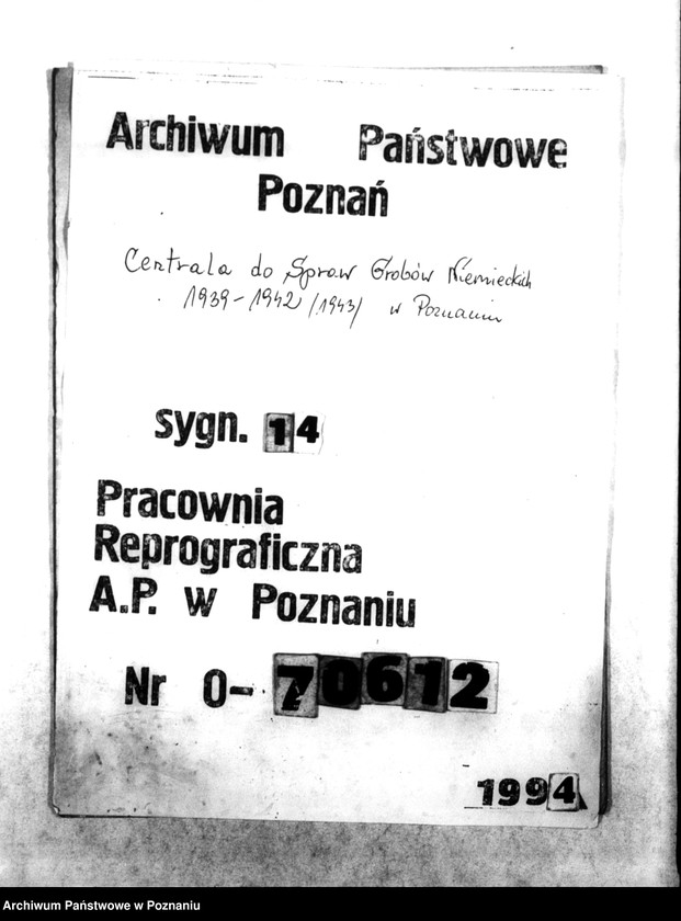 Obraz 1 z jednostki "Schriftwechsel mit der Reichsstalshalterei betr. die Gefolgschaftsmitglieder der Gräberzentrale"