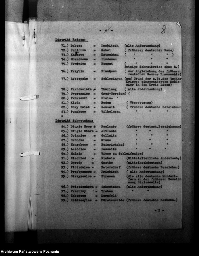 Obraz 12 z jednostki "Ortsnamenänderung - Kreis Lissa (Leszno)"