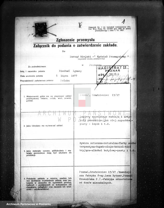 Obraz 5 z jednostki "Wytwórnia chemiczna Nitrolak w Poznaniu /zatwierdzenie projektu urządzania/"