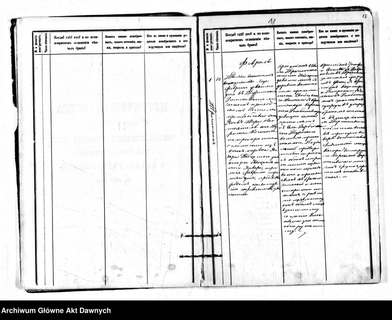 Obraz 13 z jednostki "Parafia: Turzysk. Dekanat: Kowel. Księga metrykalna urodzeń, ślubów, zgonów."
