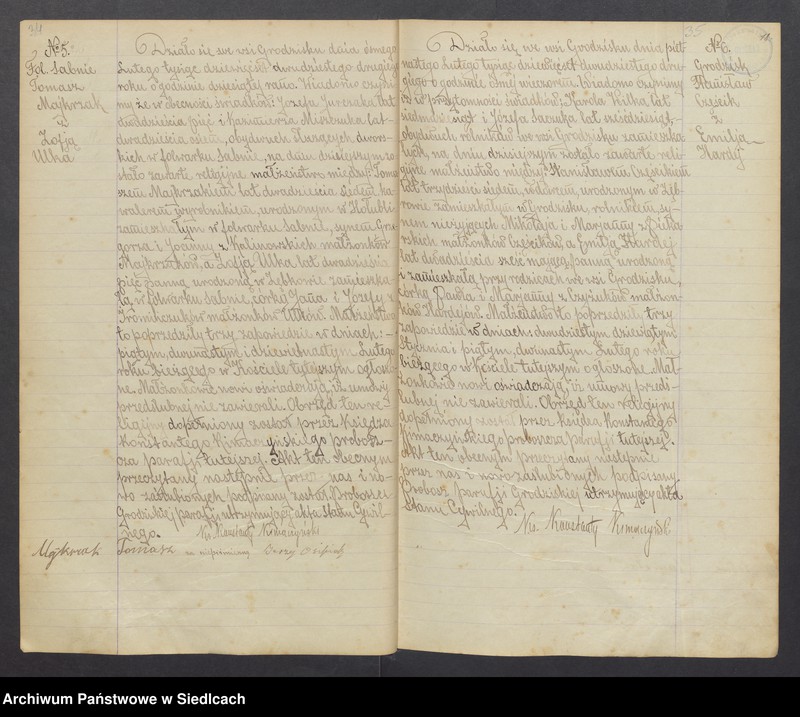 image.from.unit.number "Unikat aktów stanu cywilnego zaślubionych Parafii Grodzisk od 1919 roku do 1937 roku"