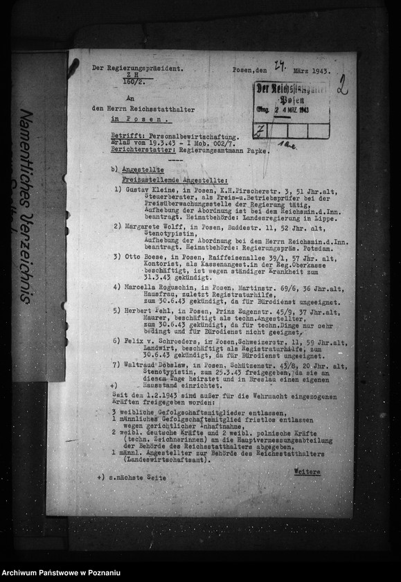 Obraz 6 z jednostki "Zwalnianie pracowników do prac związanych z gospodarką wojenną"