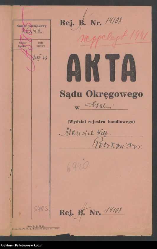 Obraz 2 z jednostki "Mendel Wolf Piotrkowski- wyrób i sprzedaż trykotaży"