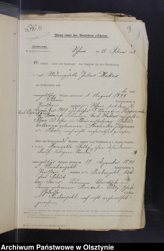 image.from.unit.number "Beläge zum Heiraths-Register"