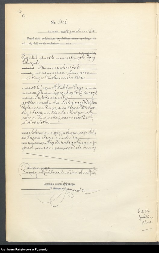 Obraz 14 z jednostki "Księga miejscowa zgonów tom IV [Rejestr główny zgonów]"