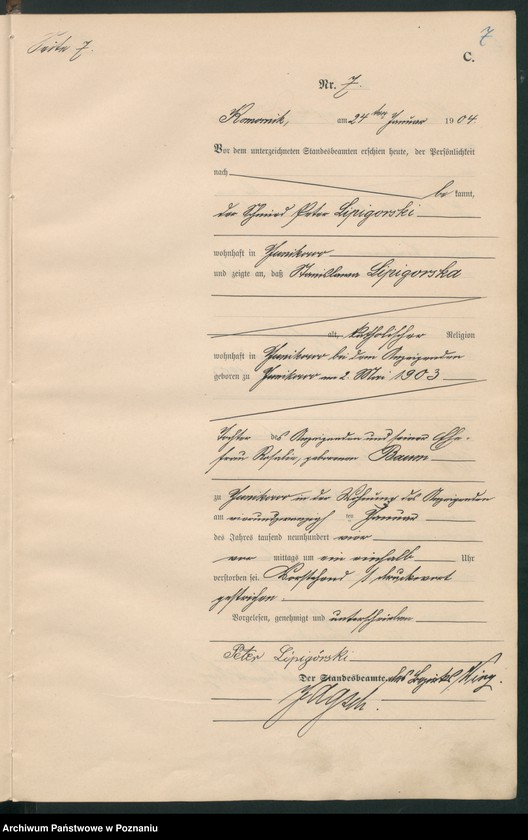 Obraz 10 z jednostki "Sterbe-Haupt-Register"