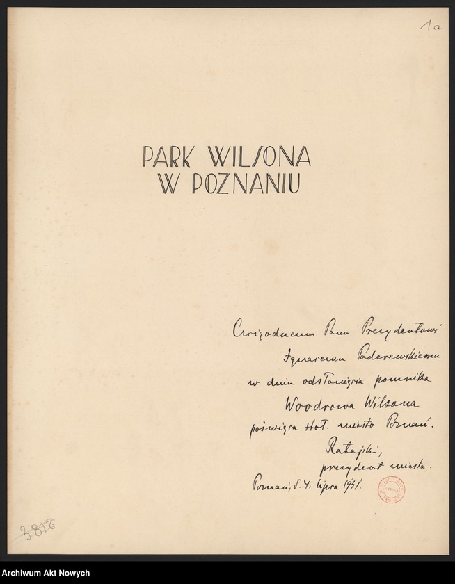 image.from.unit.number "Park Wilsona w Poznaniu (Album fotografii ofiarowany Paderewskiemu przez stołeczne miasto Poznań; w futerale)"