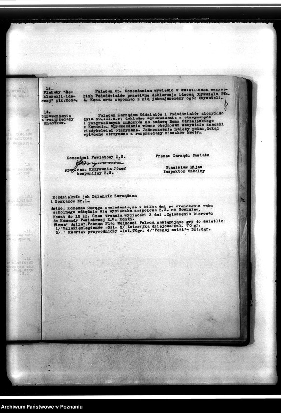 Obraz 12 z jednostki "Dziennik zarządzeń i rozkazów Komendy Powiatowej Związku Strzeleckiego w Koninie"