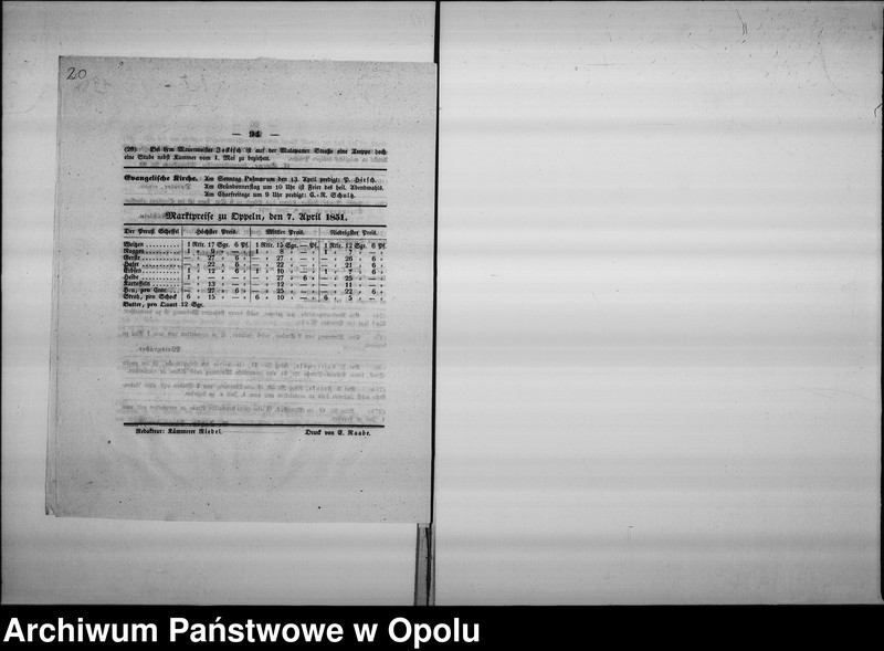 Obraz 16 z jednostki "Acta des Magistrats zu Oppeln betreffend: die Vermiethung der, der Stadtkommune gehörigen Wohnung nebst Stallung an dem Bauden Magazingebäude de Anno 1851"