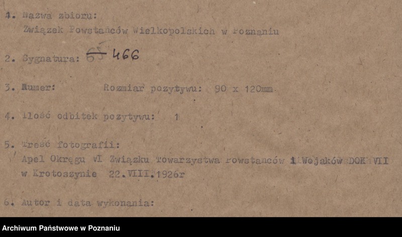 Obraz 4 z jednostki "Apel Okręgu VI Związku Towarzystwa Powstańców i Wojaków Dowództwa Okręgu Korpusu VII w Krotoszynie."