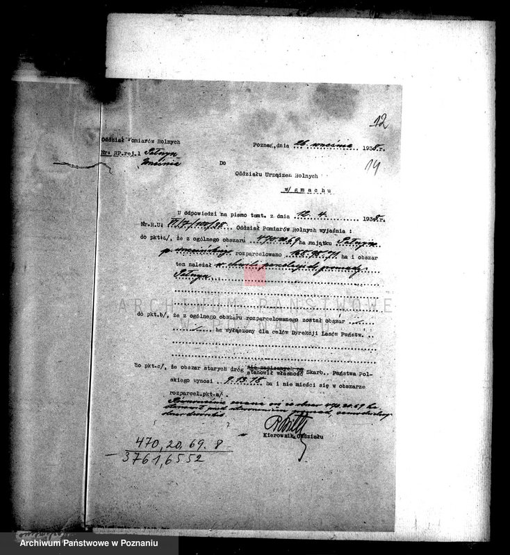 Obraz 18 z jednostki "Rozliczenie z gminą Miłosław odnośnie rozparcelowanego obszaru dworskiego Połczyn w powiecie wrzesińskim"