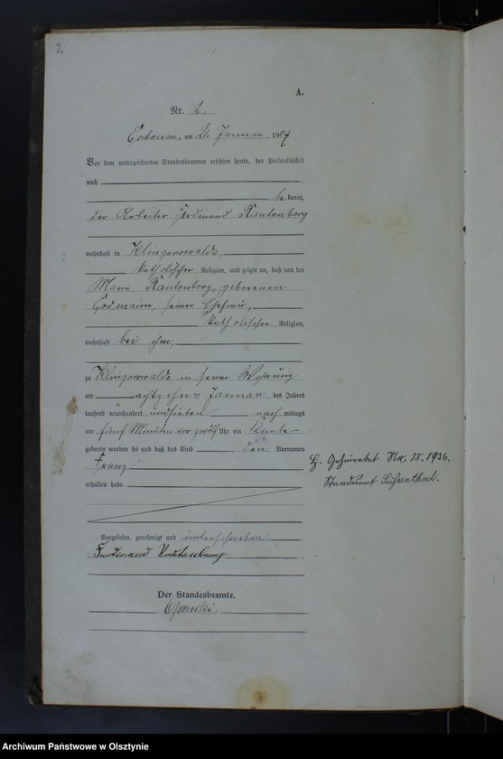 Obraz z jednostki "Geburts-Haupt-Register Nr 1-40,1-34,1-40,1-37"