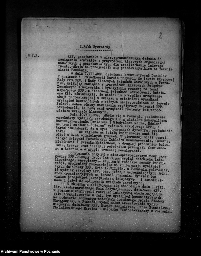 Obraz 6 z jednostki "Sprawozdania okresowe ze stanu bezpieczeństwa za miesiące lipiec-grudzień 1936 r. /nr 7-12/"