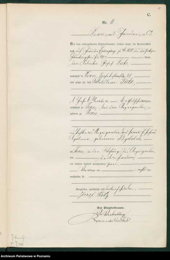 Obraz 14 z jednostki "Księga miejscowa zgonów t. I"