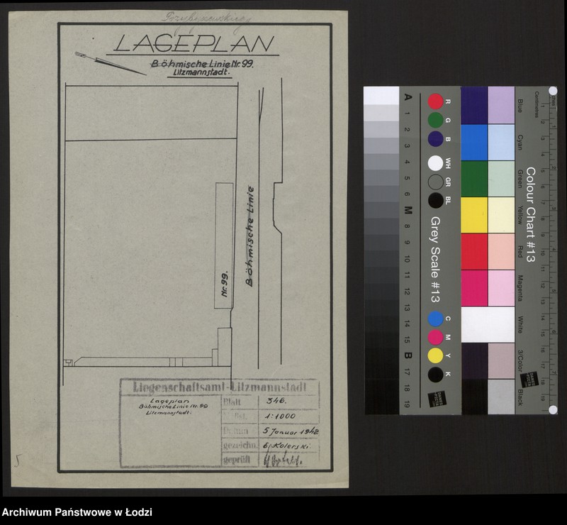 Obraz 1 z jednostki "Lageplan Böhmische Linie 99 Litzmannstadt"