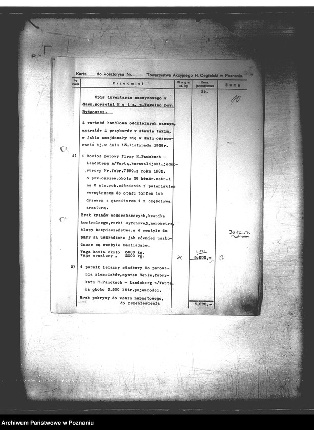 Obraz 14 z jednostki "Huta - powiat bydgoski /m.in. wyszacowanie gorzelni/"