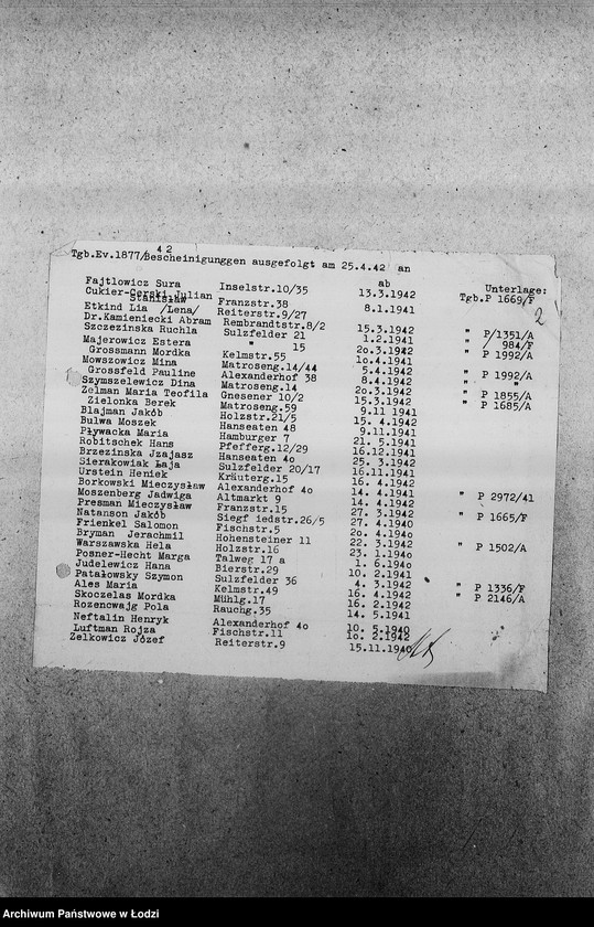 Obraz 5 z jednostki "[Kopie zaświadczeń dla pracowników Wydziałów Ewidencji o zatrudnieniu, wysokości poborów, potrąceniach za komorne, przydziałach żywnościowych i inne]"