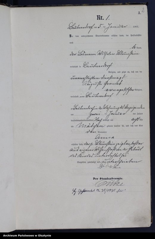 image.from.unit.number "Geburts-Haupt-Register Nr 1 - 190"