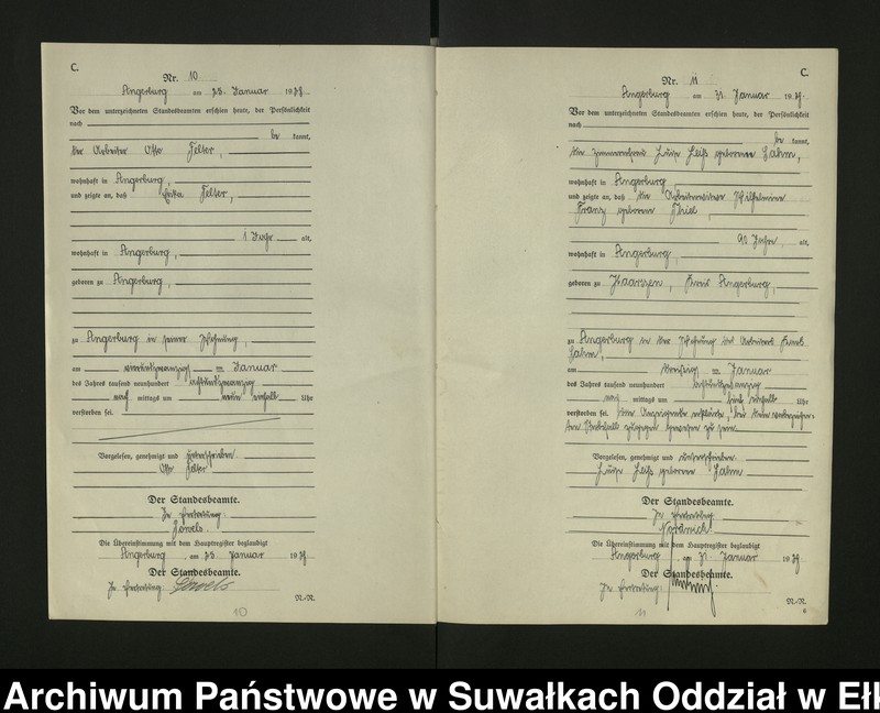 image.from.unit.number "[Sterbe - Register (Neben - Register) Standesamt Angerburg einschl. der Bezirke Gross Strengeln, Kehlen und Prinowen]"