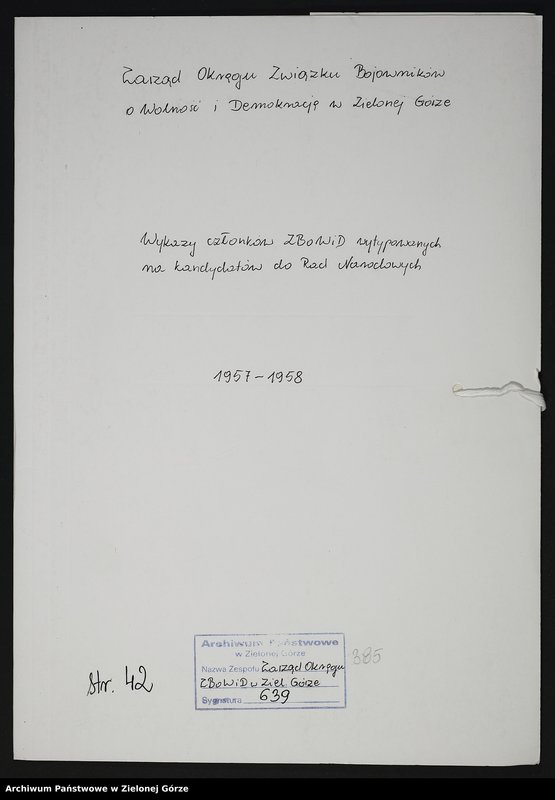 image.from.unit.number "Wykazy członków ZBoWiD wytypowanych na kandydatów do Rad Narodowych"