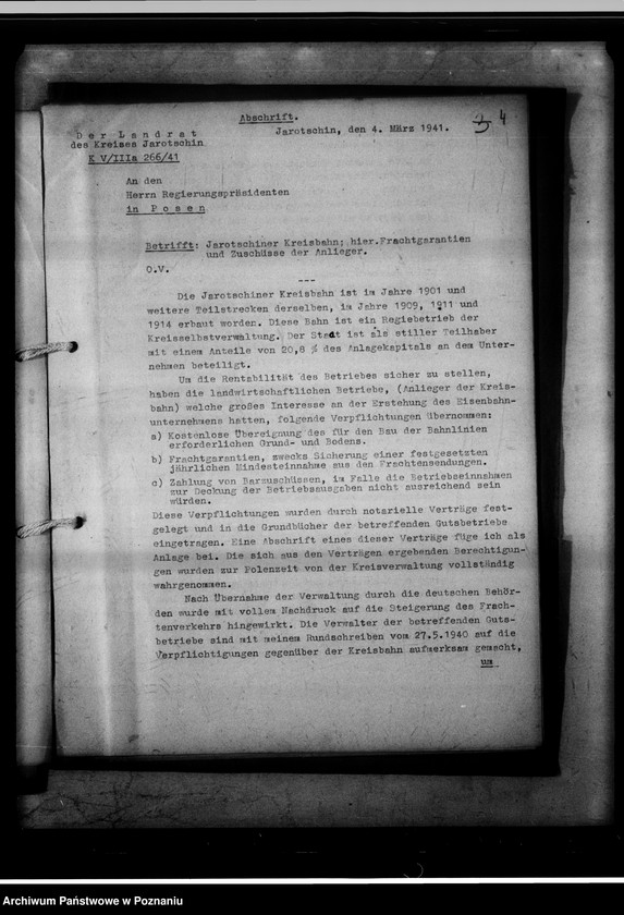 Obraz 9 z jednostki "Forderung gegen Anlieger der Jarotschiner Kreisbahn."