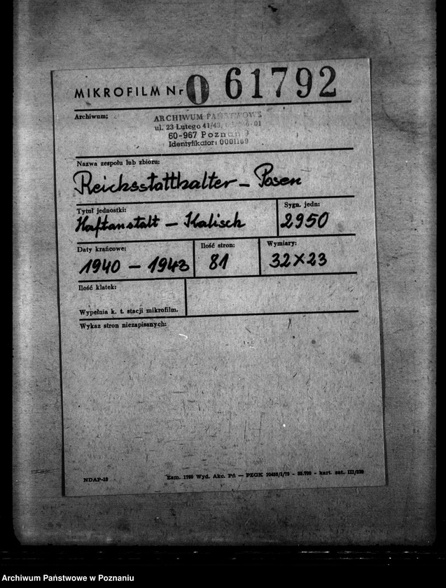 Obraz 2 z jednostki "Haftanstalt - Kalisch"