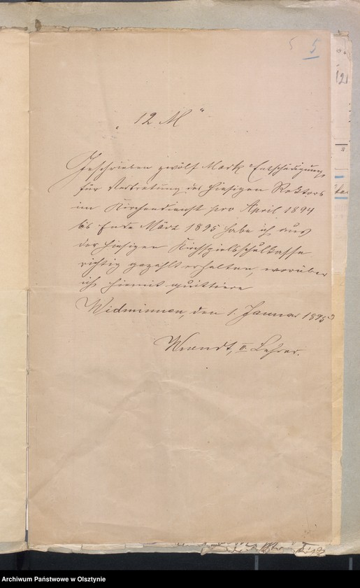 image.from.unit.number "Einnahme und Ausgabe Beläge der Kirchspiels Schulkasse zu Widminnen"