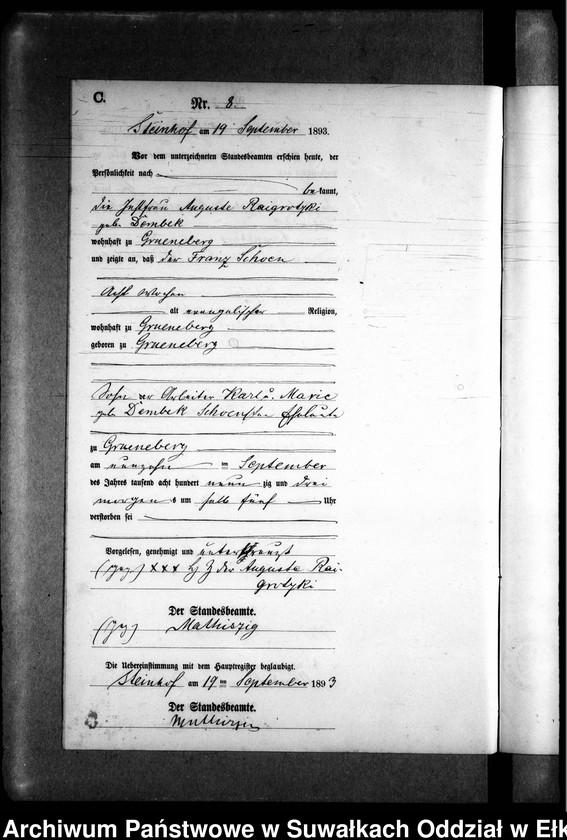 image.from.unit.number "Sterbe-Neben-Register des Preussischen Standes-Amtes Gr. Strengeln Kreis Angerburg"