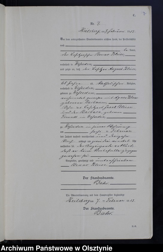 image.from.unit.number "Sterbe -Neben-Register Nr 1-66"