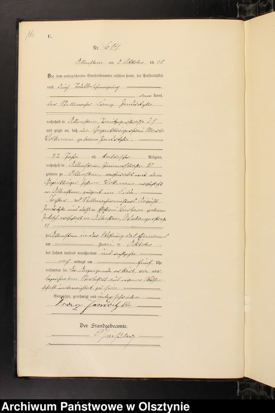 image.from.unit.number "Sterbe-Haupt-Register Tom II, Nr 600-877"