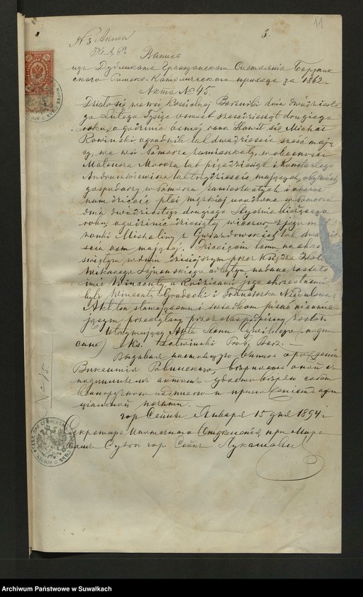 Obraz 13 z jednostki "Aneksa [do akt małżeństw parafia rzymskokatolicka] Kaletnik 1906"