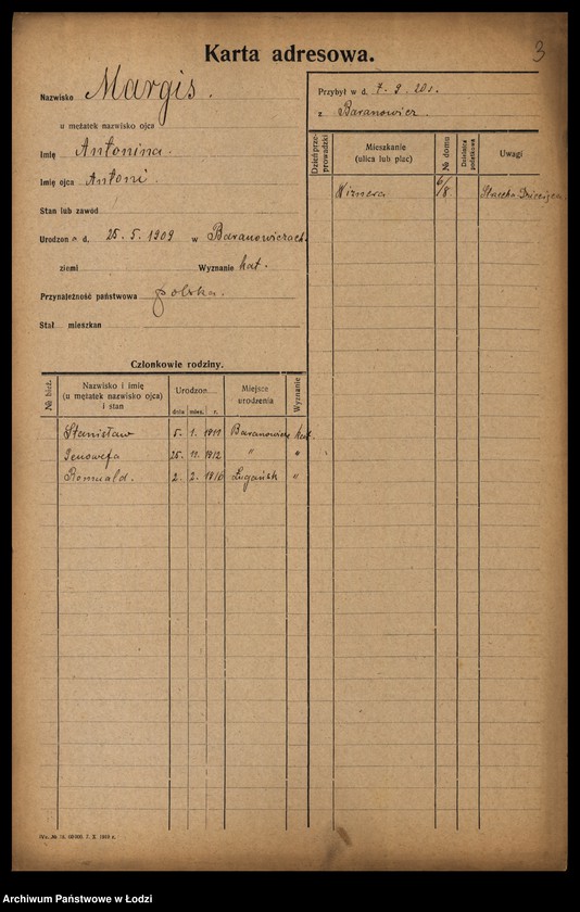 Obraz 5 z jednostki "[Spis ludności Łodzi] Markin - Marosińska"