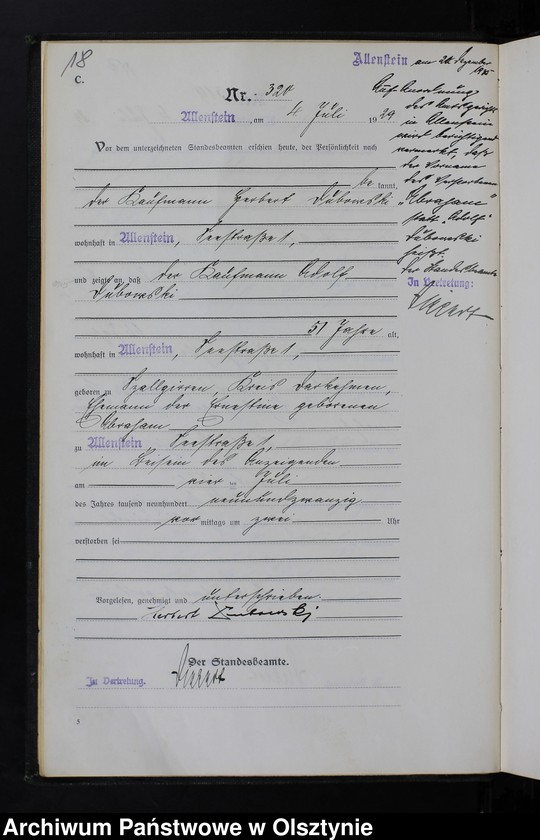 image.from.unit.number "Sterbe-Haupt-Register Tom II, Nr 304-567"