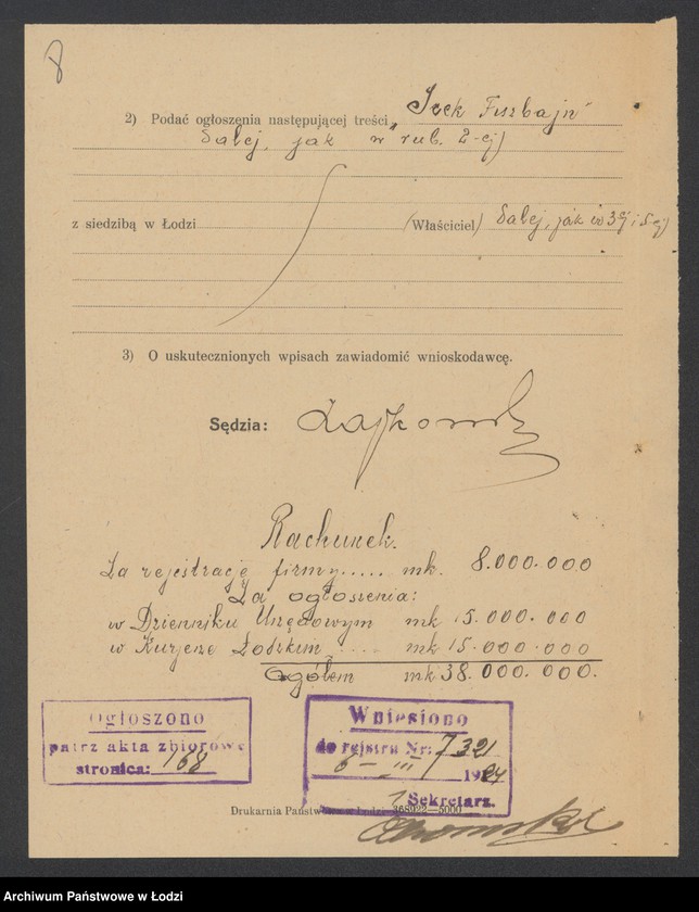 Obraz 10 z jednostki "Icek Fiszbajn- sprzedaż węgla i drzewa"