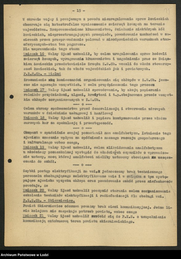 Obraz 16 z jednostki "Związek Samopomocy Chłopskiej-sprawozdania [inspektoratów, referatów, komisji] Zarządu Wojewódzkiego [oraz protokoły ze zjazdów wojewódzkich i okręgowej konferencji rolniczej]"