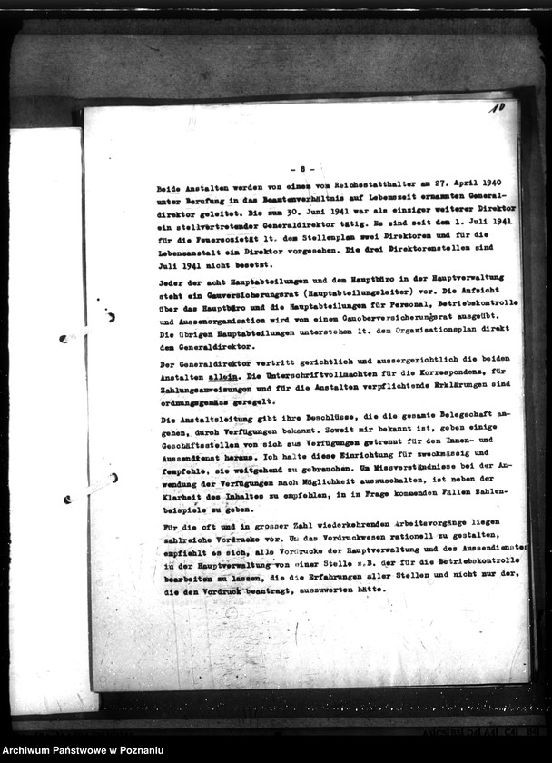 Obraz 13 z jednostki "Kontrola organizacji i działalności poznańskiej ubezpieczalni ogniowej i ubezpieczalni na życie"