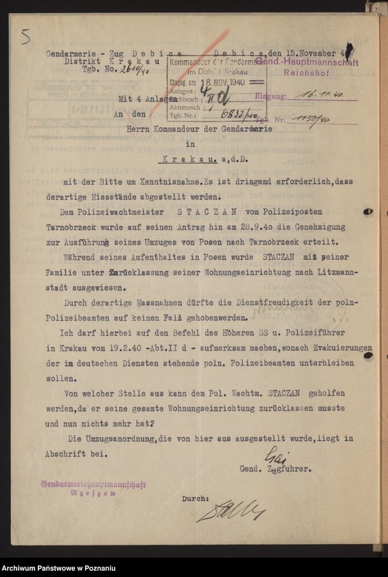 Obraz 8 z jednostki "[Pisma w sprawie sporządzenia spisu obywateli amerykańskich narodowości polskiej i sprawa wydania ruchomości należących do wysiedlonego polskiego policjanta]"