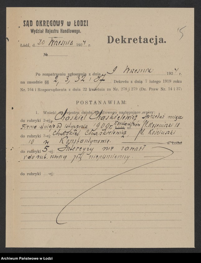 Obraz 7 z jednostki "Chaskiel Chaskielewicz – sprzedaż mięsa"