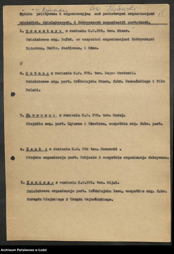 Obraz 16 z jednostki "Referendum Ludowe - sprawozdania [, raporty i wykazy] aktywu wojewódzkiego PPR [oddelegowanego do organizacji powiatowych]"