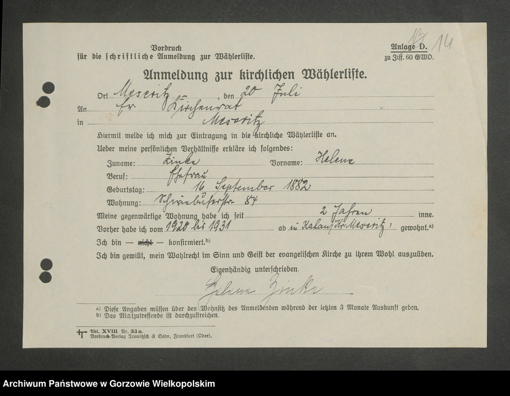 image.from.unit.number "Anmeldungen zur Wählerliste. Band III"