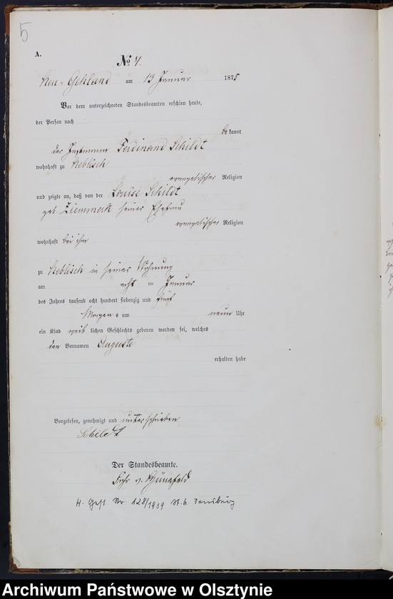 image.from.unit.number "Haupt-Geburts-Register Nr 1 - 98"
