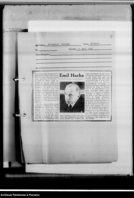 Obraz 8 z jednostki "[Wycinki z prasy przedstawiające biografie wybitnych osobistości ze świata politycznego i wojskowego z krajów europejskich i pozaeuropejskich]"