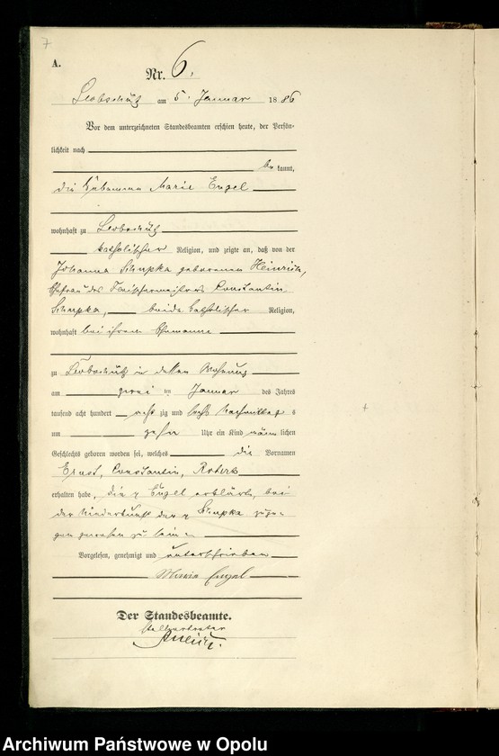 image.from.unit.number "Geburts-Register (Haupt-Register) 1886 (Głubczyce)"