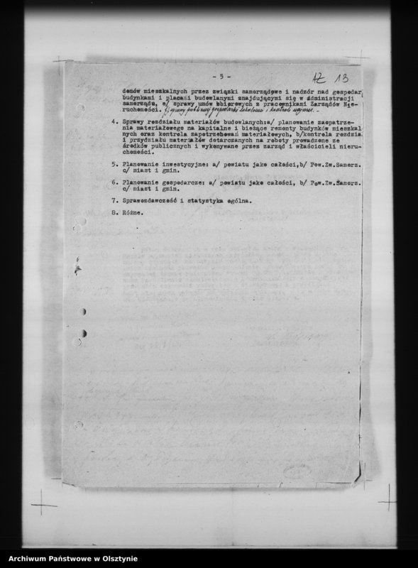 Obraz 16 z jednostki "Szczegółowy podział czynności i rzeczowy podział akt oddz. samorządowych i U. W."