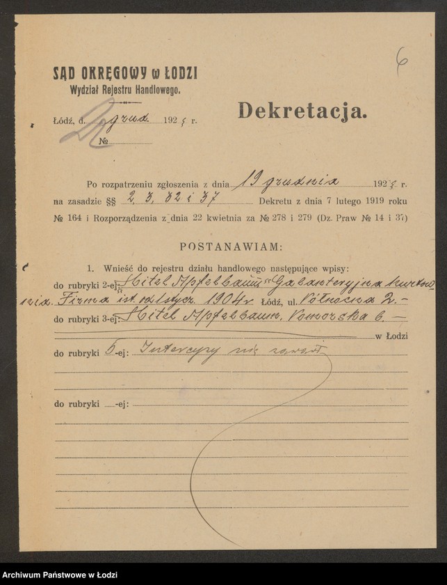 Obraz 8 z jednostki "Hitel Apfelbaum – sklep galanteryjny"