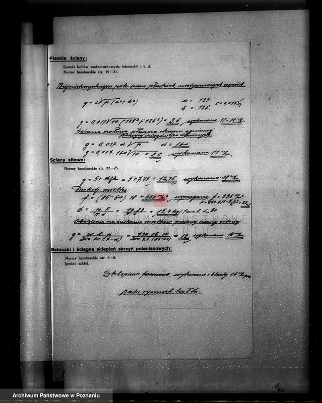 Obraz 9 z jednostki "Młyn parowy w Jasieniu pow. kościański własność O. Starke nadzór nad kotłami parowymi"